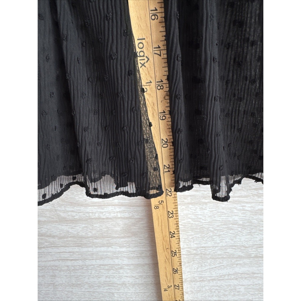 Zara layered Swiss dot blouse Sheer Fabric Bow Neckline  Small - Picture 7 of 8